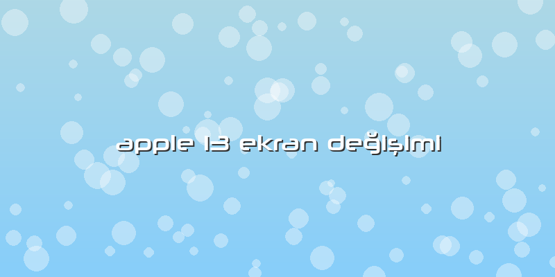 Apple 13 Ekran Değişimi