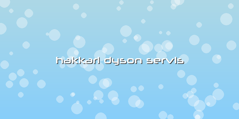 Hakkari Dyson Servis