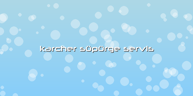 Karcher Süpürge Servis