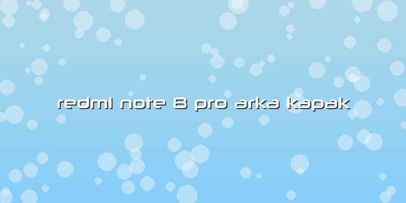 Redmi Note 8 Pro Arka Kapak