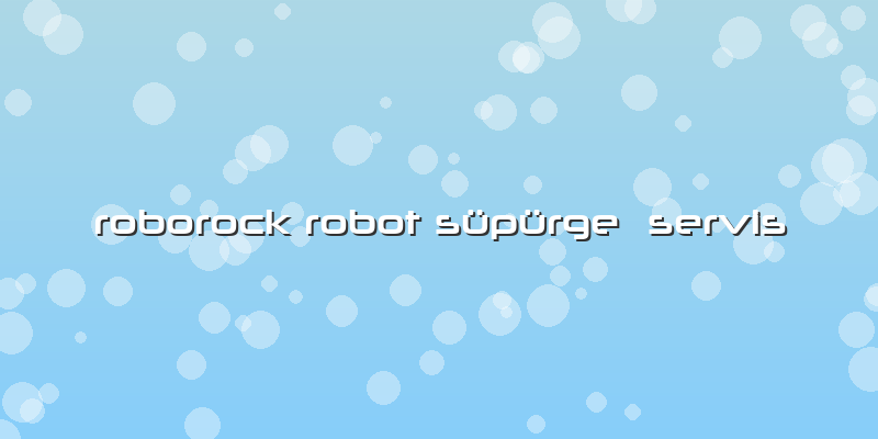Roborock Robot Süpürge Özel Servis