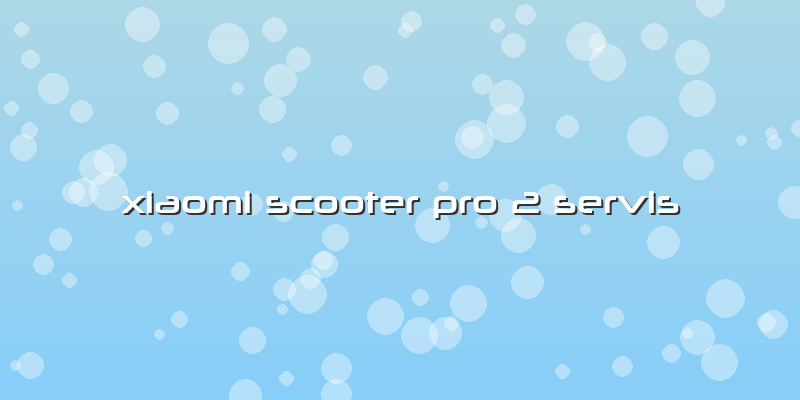 Xiaomi Scooter Pro 2 Servis